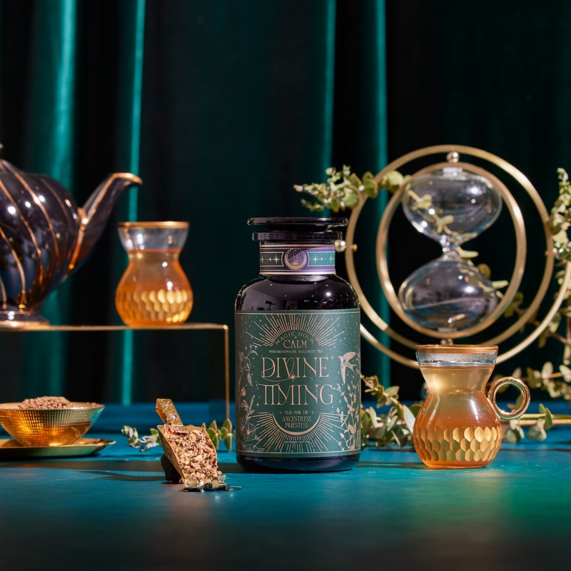 Divine Timing Calm|Sampler Pouch|Luxe Refill Pouch|Violet Glass Apothecary Jar