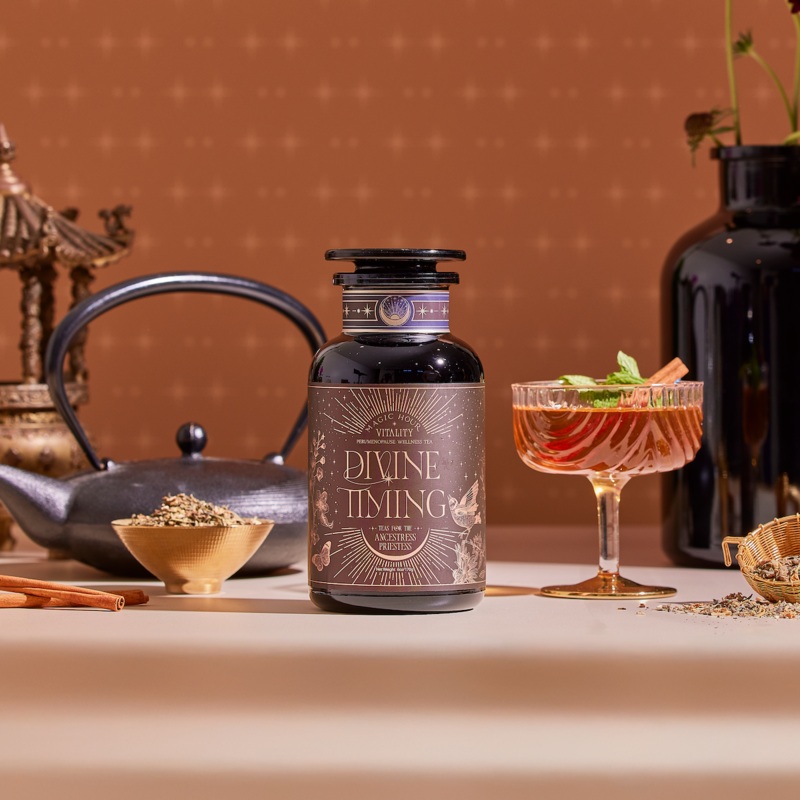 Divine Timing Vitality|Sampler Pouch|Luxe Refill Pouch|Violet Glass Apothecary Jar