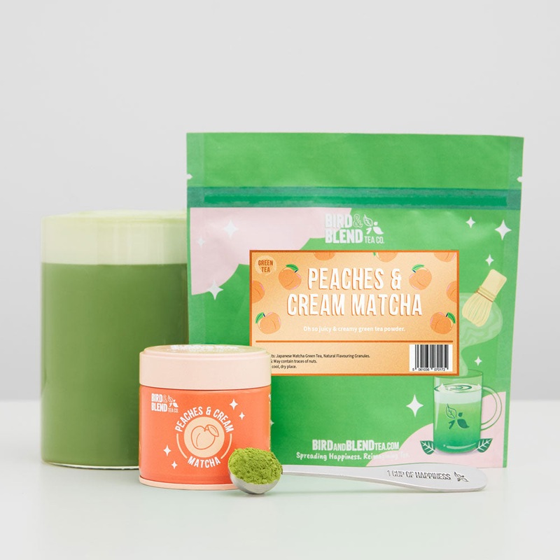 Peaches & Cream Matcha|30g Tin|100g Refill Pouch