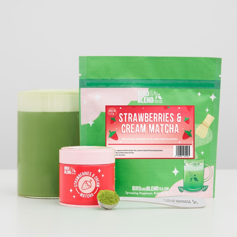 Strawberries & Cream Matcha|30g Tin|100g Refill Pouch