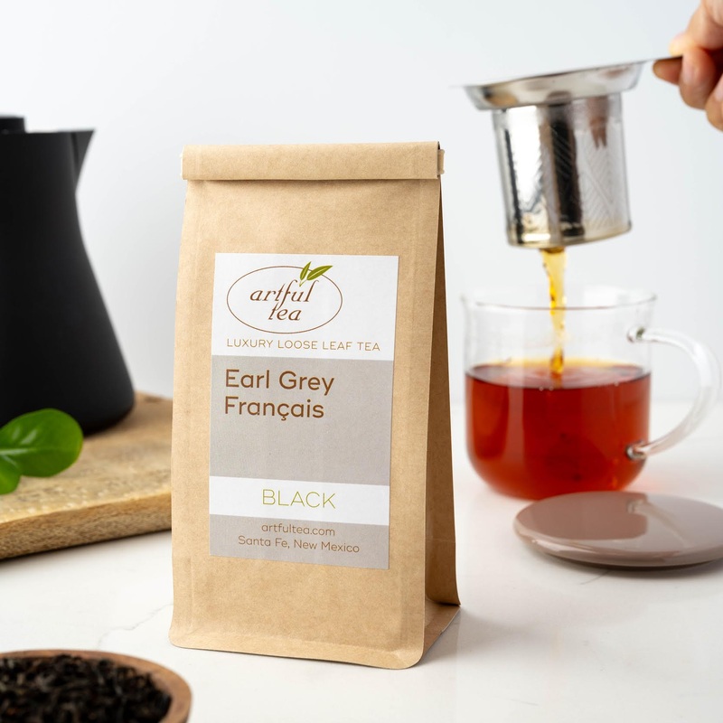 Earl Grey Franais Black Tea|Small – 3.5 oz Kraft Bag|Small – 3.5 oz Tin|Medium – 7 oz Kraft Bag|Large – 14 oz Kraft Bag