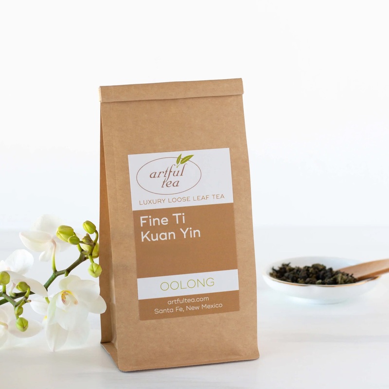 Fine Ti Kuan Yin Oolong Tea|4 oz Tin – $38|4 oz Kraft Bag – $34|8 oz Kraft Bag – $64|16 oz Kraft Bag – $120|2 oz Kraft Bag – $18.50