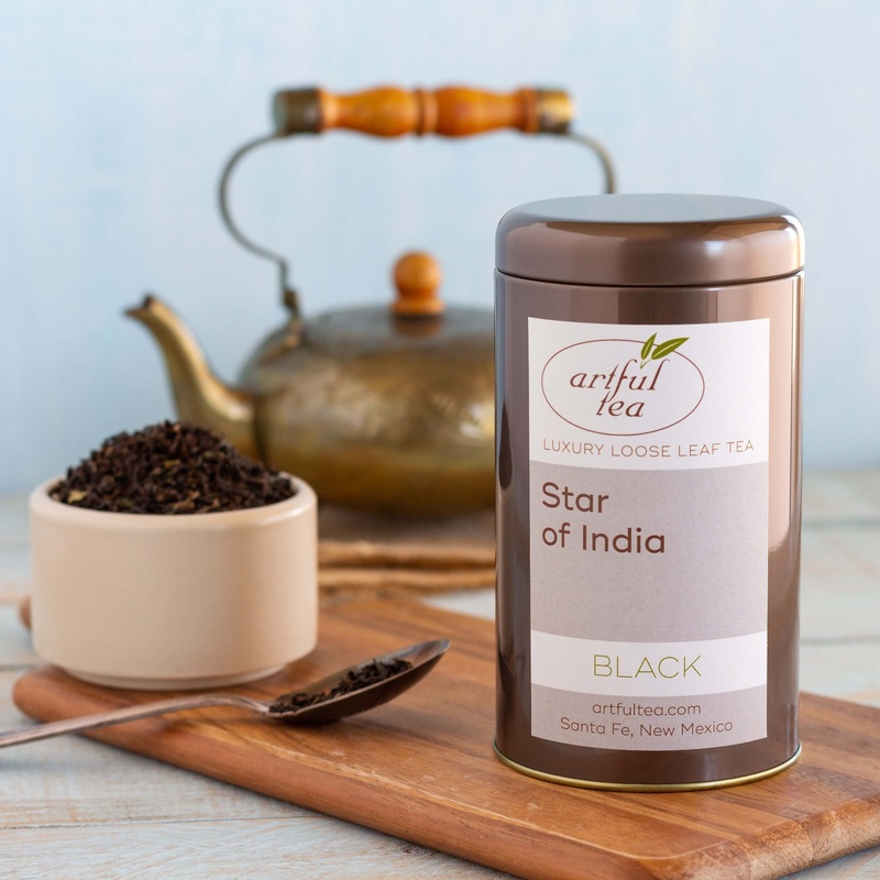 Star of India Black Tea|Small – 3.5 oz Kraft Bag|Small – 3.5 oz Tin|Medium – 7 oz Kraft Bag|Large – 14 oz Kraft Bag