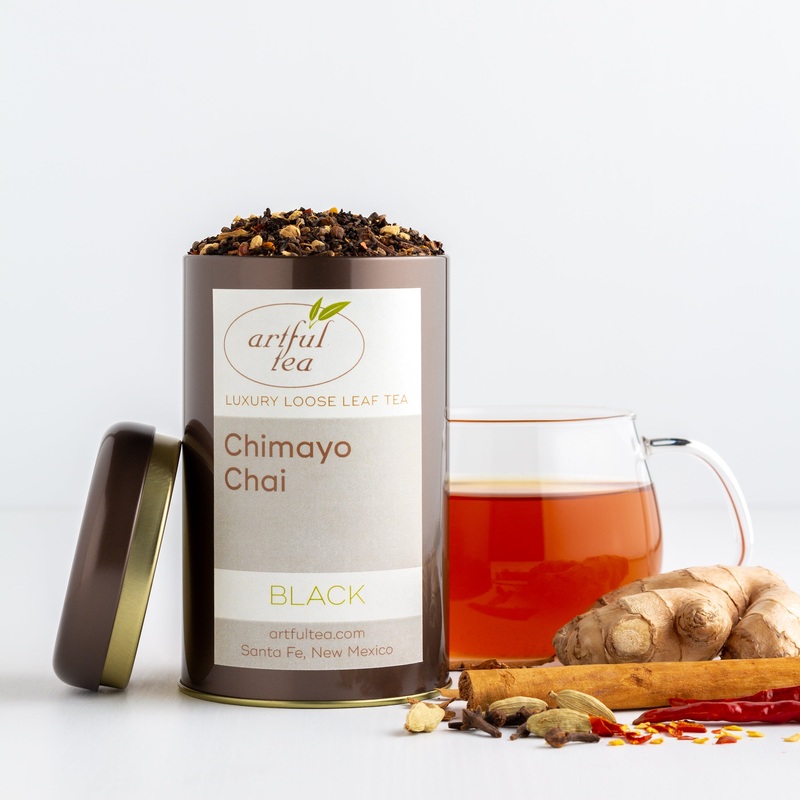 Chimayo Chai Black Tea|Small – 4 oz. Kraft Bag|Small – 4 oz. Tin|Medium – 8 oz. Kraft Bag|Large – 16 oz. Kraft Bag