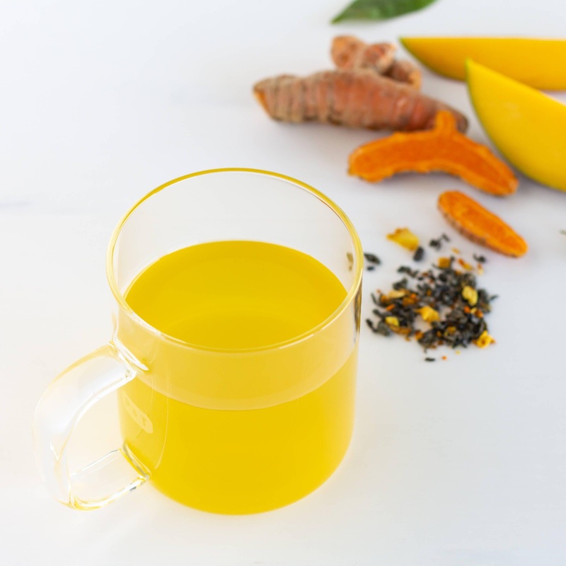 Turmeric Mango Green Tea|Small – 5 oz Kraft Bag|Small – 5 oz Tin|Medium – 10 oz Kraft Bag|Large – 20 oz Kraft Bag|Mini – 2.5 oz Kraft Bag
