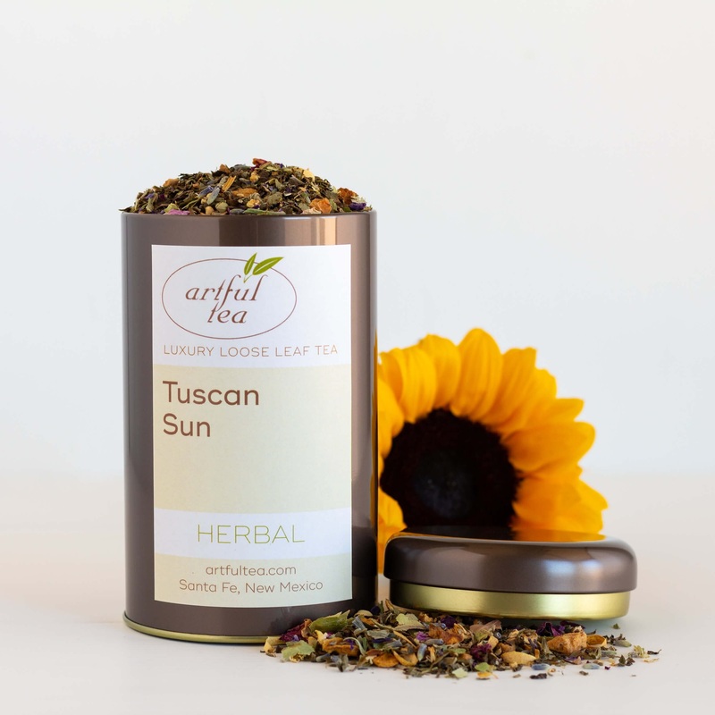 Tuscan Sun Herbal Tea|2 oz Tin – $18|2 oz Kraft Bag – $14|4 oz Kraft Bag – $26|8 oz Kraft Bag – $46